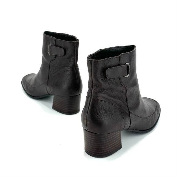 Easy Spirit Franchises Women Brown Ankle Boot Size 10 Leather Block Heel Bootie - Picture 12 of 14
